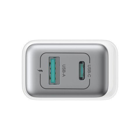 Ładowarka sieciowa USB-C - USB-A 30W PD - biała Ładowarka sieciowa USB-C - USB-A 30W PD - biała