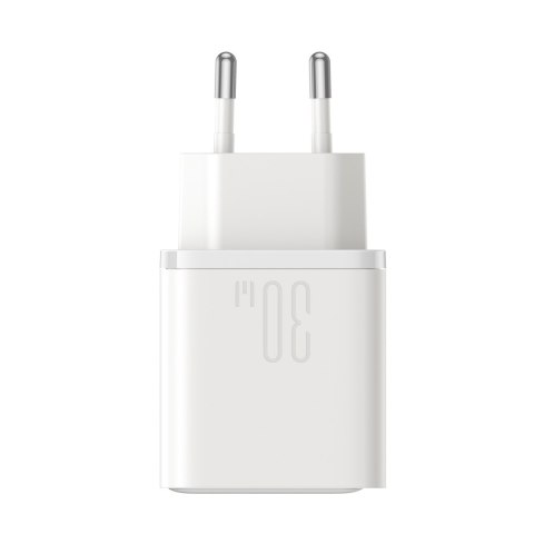 Ładowarka sieciowa USB-C - USB-A 30W PD - biała Ładowarka sieciowa USB-C - USB-A 30W PD - biała