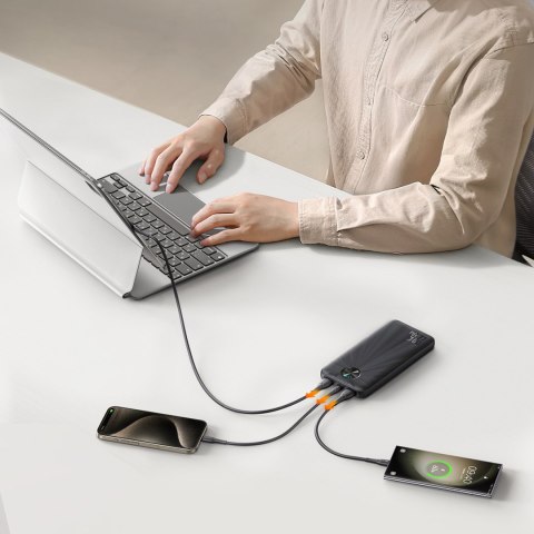 Powerbank 10000mAh USB-C USB-A 22.5W SCP QC PD - czarny Powerbank 10000mAh USB-C USB-A 22.5W SCP QC PD - czarny