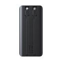 Powerbank 10000mAh z wbudowanymi kablami USB-C iPhone Lightning - czarny