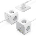 7w1 Listwa zasilająca KOSTKA PowerCombo 3x AC / 3x USB-A / 1x USB-C 20W 1.5 m - biała