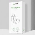 Adapter przejściówka USB-C (męski) - USB-A 3.0 (żeński) ze smyczą - szary