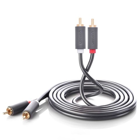 Kabel audio 2RCA (męski) - 2RCA (męski) 1m - szary Kabel audio 2RCA (męski) - 2RCA (męski) 1m - szary