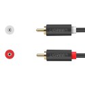 Kabel audio 2RCA (męski) - 2RCA (męski) 1m - szary