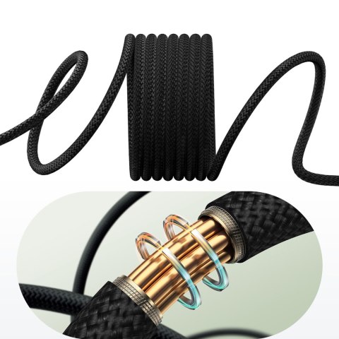 Kabel przewód Tungsten Gold z organizerem magnetycznym USB-C 100W 1m - czarny Kabel przewód Tungsten Gold z organizerem magnetycznym USB-C 100W 1m - czarny