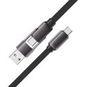 Kabel przewód USB-C - USB-A / USB-C 480Mb/s 3A 0.2m - czarny