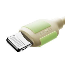 Kabel przewód USB-C - iPhone Lightning z fluorescencyjną końcówką 2m 30W - beżowy