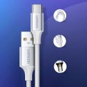 Kabel przewód w oplocie USB-A - USB-C QC 3.0 AFC i FCP 3A 2m - biały