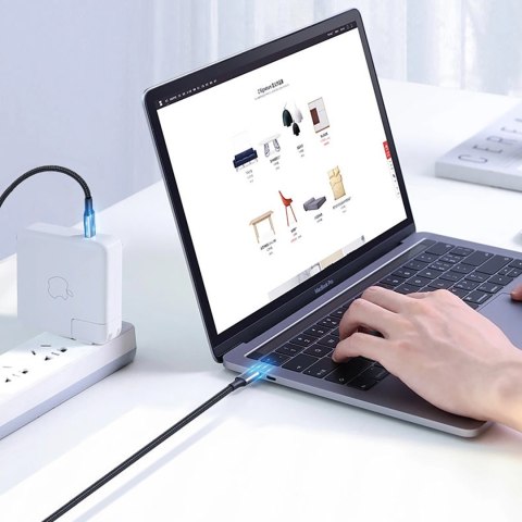 Kabel przewód w opocie USB-C - USB-C PD QC FCP 100W 5A 480Mb/s 1.5m - szary Kabel przewód w opocie USB-C - USB-C PD QC FCP 100W 5A 480Mb/s 1.5m - szary