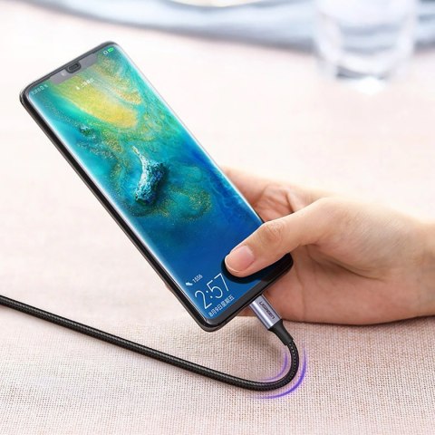 Kabel przewód w opocie USB-C - USB-C PD QC FCP 100W 5A 480Mb/s 1.5m - szary Kabel przewód w opocie USB-C - USB-C PD QC FCP 100W 5A 480Mb/s 1.5m - szary