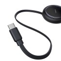 Kabel przewód zwijany USB-C - 2 x USB-C Bright Mirror Series 100W 1m - czarny