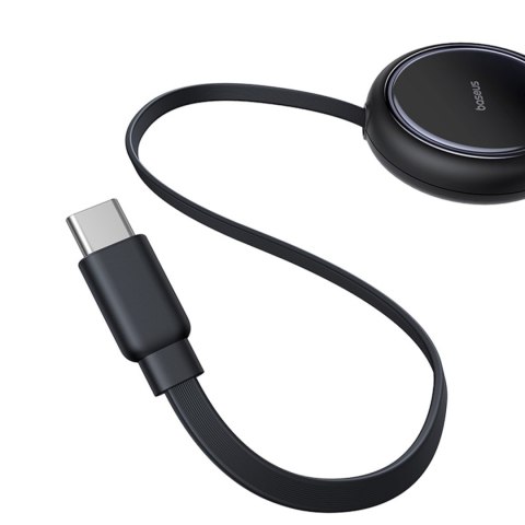 Kabel przewód zwijany USB-C - 2 x USB-C Bright Mirror Series 100W 1m - czarny Kabel przewód zwijany USB-C - 2 x USB-C Bright Mirror Series 100W 1m - czarny