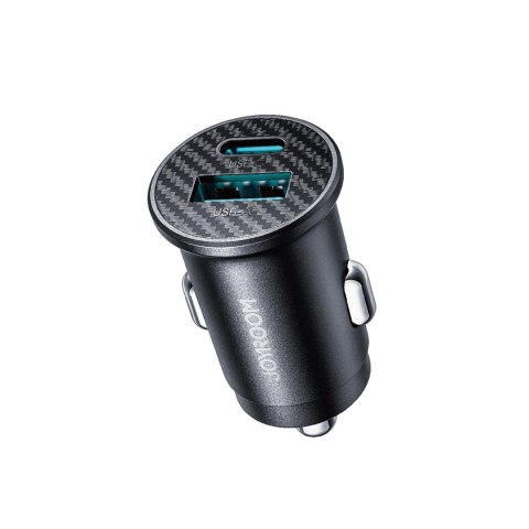 Ładowarka samochodowa Mini 15W USB-A USB-C - czarna Ładowarka samochodowa Mini 15W USB-A USB-C - czarna