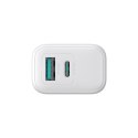 Ładowarka sieciowa USB-C USB-A 20W PD QC 3.0 - biała