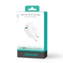 Ładowarka sieciowa USB-C USB-A 20W PD QC 3.0 - biała