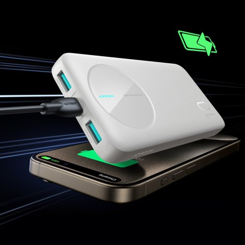 Powerbank JR-PBF12 10000mAh 2.4A 2x USB-A 1x USB-C - biały Powerbank JR-PBF12 10000mAh 2.4A 2x USB-A 1x USB-C - biały