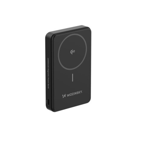 Powerbank magnetyczny Qi2 10000mAh z podstawką USB-A USB-C 22.5W PD - czarny Powerbank magnetyczny Qi2 10000mAh z podstawką USB-A USB-C 22.5W PD - czarny