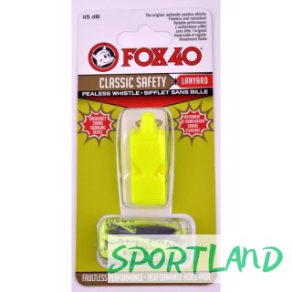 Gwizdek Fox 40 Classic Safety + sznurek 9903-1308 neonowy N/A