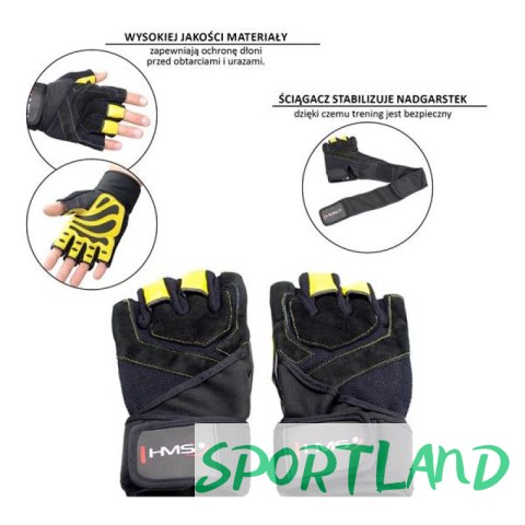Rękawice na siłownię Black/Yellow HMS RST01 r.XL N/A Rękawice na siłownię Black/Yellow HMS RST01 r.XL N/A