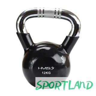 Kettlebell żeliwny uchwyt chrom radełkowany HMS KTC16 BLACK N/A