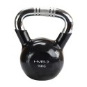 Kettlebell żeliwny uchwyt chrom radełkowany HMS KTC20 BLACK N/A