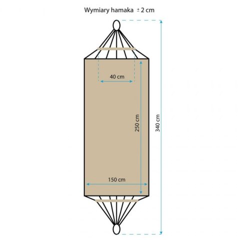 Hamak ogrodowy 2 osobowy Luxe XXL 250x150 cm niebieski 1021201 N/A Hamak ogrodowy 2 osobowy Luxe XXL 250x150 cm niebieski 1021201 N/A