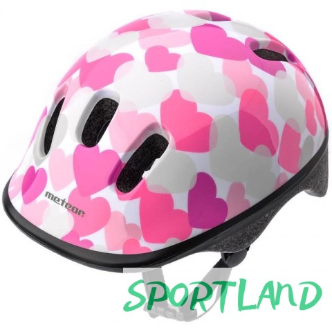 Kask rowerowy Meteor KS06 Hearts pink roz XS 44-48cm Jr 24818 N/A Kask rowerowy Meteor KS06 Hearts pink roz XS 44-48cm Jr 24818 N/A