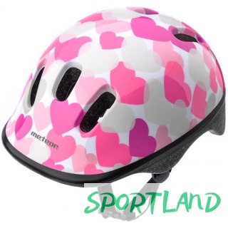 Kask rowerowy Meteor KS06 Hearts pink roz S 48-52cm Jr 24819 N/A