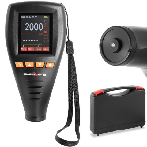 Miernik tester grubości warstw lakieru z analizą danych Bluetooth zakres 0-2000 µm + Walizka Miernik tester grubości warstw lakieru z analizą danych Bluetooth zakres 0-2000 µm + Walizka
