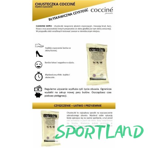 Preparat do butów chusteczki czyszczące Coccine DA0337 15 szt. Preparat do butów chusteczki czyszczące Coccine DA0337 15 szt.