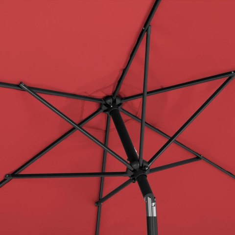 Parasol ogrodowy okrągły duży uchylny z korbką śr. 300 cm bordowy Parasol ogrodowy okrągły duży uchylny z korbką śr. 300 cm bordowy