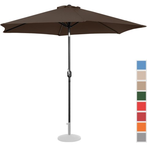 Parasol ogrodowy okrągły duży uchylny z korbką śr. 300 cm brązowy Parasol ogrodowy okrągły duży uchylny z korbką śr. 300 cm brązowy