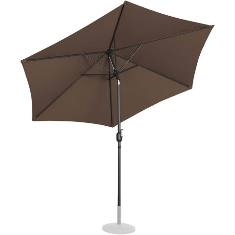 Parasol ogrodowy okrągły duży uchylny z korbką śr. 300 cm brązowy Parasol ogrodowy okrągły duży uchylny z korbką śr. 300 cm brązowy