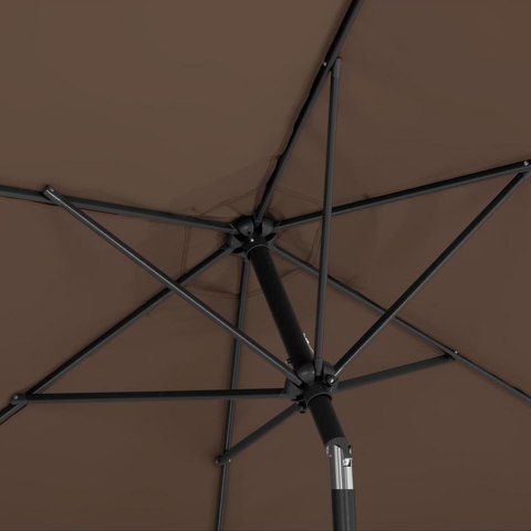 Parasol ogrodowy okrągły duży uchylny z korbką śr. 300 cm brązowy Parasol ogrodowy okrągły duży uchylny z korbką śr. 300 cm brązowy