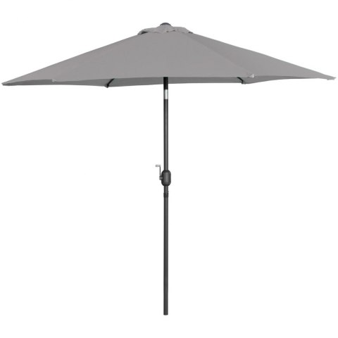 Parasol ogrodowy tarasowy okrągły uchylny z korbką śr. 270 cm ciemnoszary Parasol ogrodowy tarasowy okrągły uchylny z korbką śr. 270 cm ciemnoszary