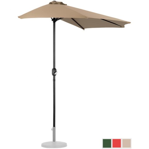 Półparasol przyścienny balkonowy tarasowy półokrągły 270 x 135 cm kremowy Półparasol przyścienny balkonowy tarasowy półokrągły 270 x 135 cm kremowy