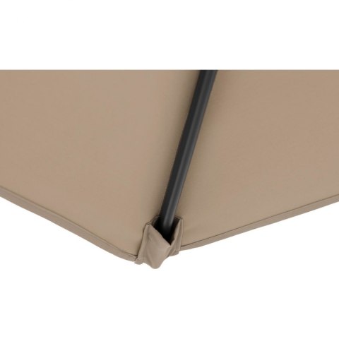 Półparasol przyścienny balkonowy tarasowy półokrągły 270 x 135 cm szarobrązowy Półparasol przyścienny balkonowy tarasowy półokrągły 270 x 135 cm szarobrązowy