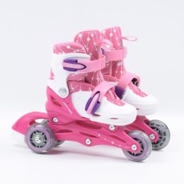 Zestaw SMJ Sport Combo Pink LED: 2w1 wrotko-rolki HS-TNK-000009549 30-33