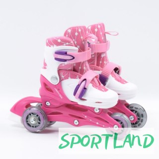 Zestaw SMJ Sport Combo Pink LED: 2w1 wrotko-rolki HS-TNK-000009549 30-33