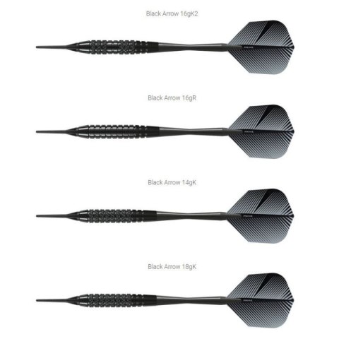 Rzutki Harrows Black Arrow Softip HS-TNK-000013120 16 gR Rzutki Harrows Black Arrow Softip HS-TNK-000013120 16 gR