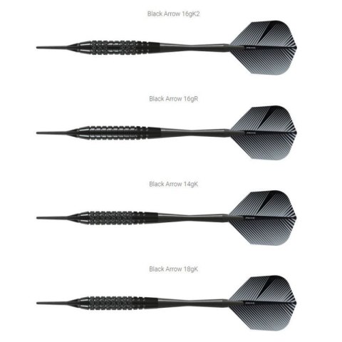 Rzutki Harrows Black Arrow Softip HS-TNK-000013120 18 gR Rzutki Harrows Black Arrow Softip HS-TNK-000013120 18 gR