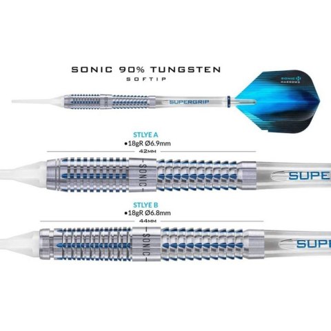 Rzutki Harrows Sonic 90% Softip HS-TNK-000013302 18 gR B. Rzutki Harrows Sonic 90% Softip HS-TNK-000013302 18 gR B.