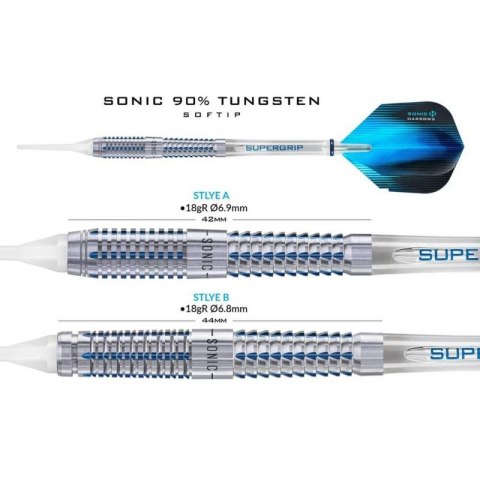 Rzutki Harrows Sonic 90% Softip HS-TNK-000013302 18 gR B. Rzutki Harrows Sonic 90% Softip HS-TNK-000013302 18 gR B.
