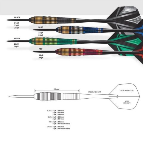 Rzutki Harrows Vivid Steeltip HS-TNK-000013773 21 gR Rzutki Harrows Vivid Steeltip HS-TNK-000013773 21 gR