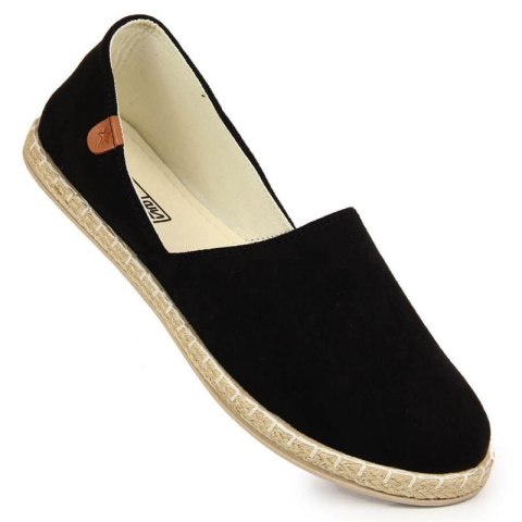 Espadryle slip on z wycięciami NEWS W EVE270A czarne 37 Espadryle slip on z wycięciami NEWS W EVE270A czarne 37