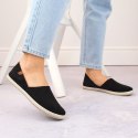 Espadryle slip on z wycięciami NEWS W EVE270A czarne 37