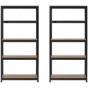 Regał magazynowy metalowy 5 półek 875 kg 90 x 40 x 180 cm szaroniebieski 2 szt.