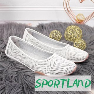 Baleriny skórzane ażurowe Filippo W PAW322 białe 40