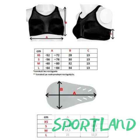 Ochraniacze piersi dla kobiet MASTERS 08192-01M czarny+XS Ochraniacze piersi dla kobiet MASTERS 08192-01M czarny+XS