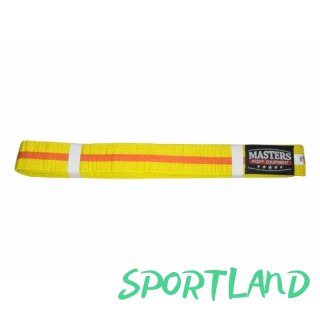 Pas do kimona MASTERS żółty z pomarańczową lamówką 06224-280040704 280 cm